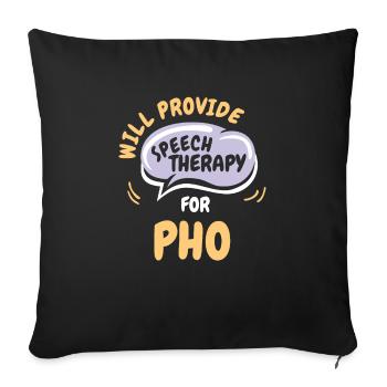 Fournir une orthophonie pour Pho Funny Speech - Housse de coussin décorative 45 x 45 cm - noir - Devant