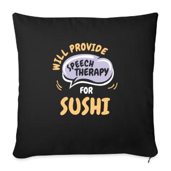 Fournir une orthophonie pour sushi Funny Speech - Housse de coussin décorative 45 x 45 cm - noir - Devant