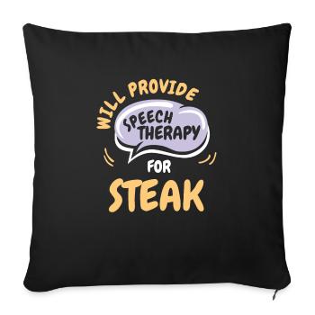 Fournir une orthophonie pour steak funny speech - Housse de coussin décorative 45 x 45 cm - noir - Devant