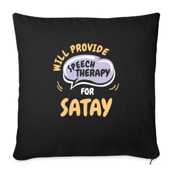 Fournir une orthophonie pour satay funny speech - Housse de coussin décorative 45 x 45 cm - noir - Devant