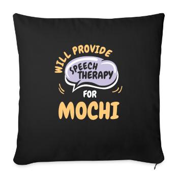 Fournir une orthophonie pour la parole drôle Mochi - Housse de coussin décorative 45 x 45 cm - noir - Devant