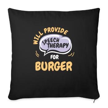 Fournir une orthophonie pour Burger Funny Speech - Housse de coussin décorative 45 x 45 cm - noir - Devant