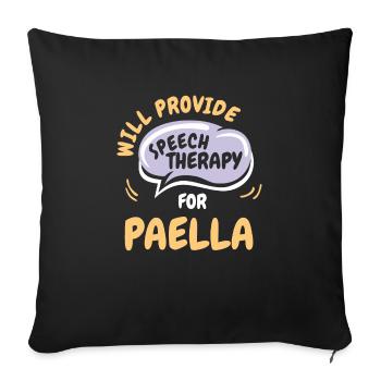 Fournir une orthophonie pour la parole drôle de paella - Housse de coussin décorative 45 x 45 cm - noir - Devant
