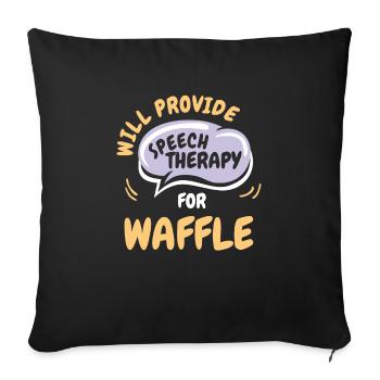 Fournir une orthophonie pour la parole drôle de gaufre - Housse de coussin décorative 45 x 45 cm - noir - Devant