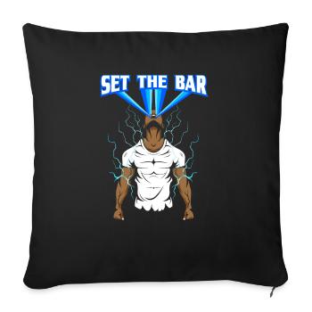 Entraînement Musculation Gym Haltérophilie - Housse de coussin décorative 45 x 45 cm - noir - Devant