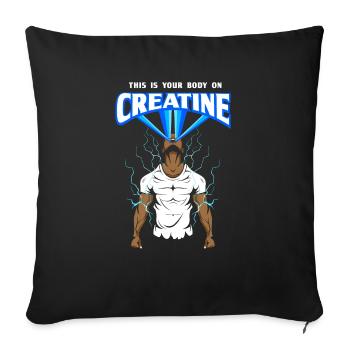 Entraînement Musculation Gym Haltérophilie - Housse de coussin décorative 45 x 45 cm - noir - Devant