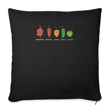 Chili Jalapenos Habaneros Carolina Reaper - Sofakissenbezug 45 x 45 cm - Schwarz - Vorne
