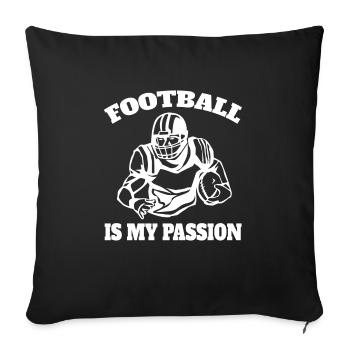 Entraîneur de football américain Fan de football - Housse de coussin décorative 45 x 45 cm - noir - Devant