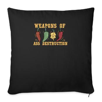 Chili Jalapenos Habaneros Carolina Reaper - Sofa pillowcase 17,3'' x 17,3'' (45 x 45 cm) - black - Front