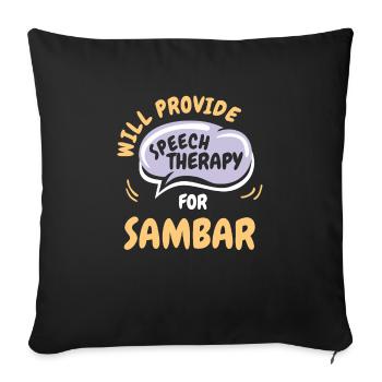 Fournir une orthophonie pour Sambar Funny Speech - Housse de coussin décorative 45 x 45 cm - noir - Devant