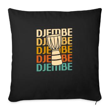 Retro Vintage Classic Djembe Player Instrument - Sofa pillowcase 17,3'' x 17,3'' (45 x 45 cm) - black - Front