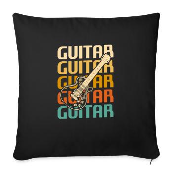 Retro Vintage Classic Guitar Instrument Guita - Sofa pillowcase 17,3'' x 17,3'' (45 x 45 cm) - black - Front