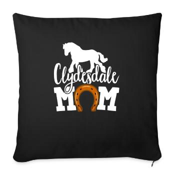 Clydesdale Horse Draft Horse Motif - Sofa pillowcase 17,3'' x 17,3'' (45 x 45 cm) - black - Front