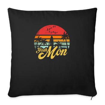 oui Mon Vintage Jamaïque Reggae Jamaican Summer - Housse de coussin décorative 45 x 45 cm - noir - Devant
