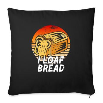Bread Baking Baker Bakery Sourdough - Sofa pillowcase 17,3'' x 17,3'' (45 x 45 cm) - black - Front