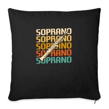 Retro Vintage Classic Soprano Instrument Guita - Sofa pillowcase 17,3'' x 17,3'' (45 x 45 cm) - black - Front