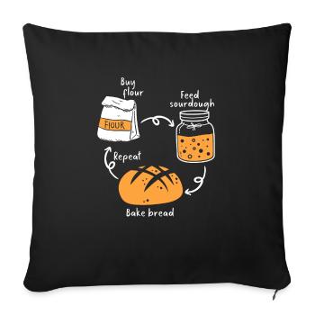 Bread Baking Baker Bakery Sourdough - Sofa pillowcase 17,3'' x 17,3'' (45 x 45 cm) - black - Front
