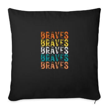 Retro Braves Braves Atlanta trotzt 80er Jahre Atlanta Bas - Sofakissenbezug 45 x 45 cm - Schwarz - Vorne