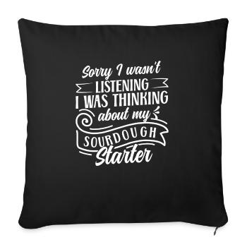 Bread Baking Baker Bakery Sourdough - Sofa pillowcase 17,3'' x 17,3'' (45 x 45 cm) - black - Front