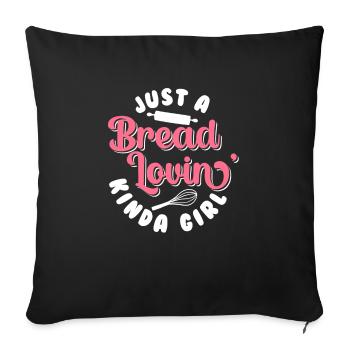 Bread Baking Baker Bakery Sourdough - Sofa pillowcase 17,3'' x 17,3'' (45 x 45 cm) - black - Front