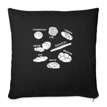Bread Baking Baker Bakery Sourdough - Sofa pillowcase 17,3'' x 17,3'' (45 x 45 cm) - black - Front