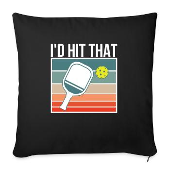 J’aurais frappé ce cadeau de chemise pickleball - Housse de coussin décorative 45 x 45 cm - noir - Devant
