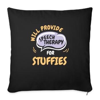 Fournir une orthophonie pour les peluches drôles de parole - Housse de coussin décorative 45 x 45 cm - noir - Devant