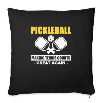 Pickleball Making Tennis Courts Great Agian - Housse de coussin décorative 45 x 45 cm - noir - Devant