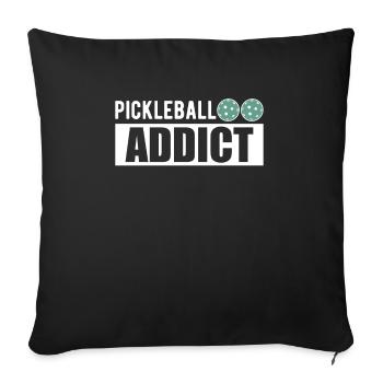 Pickleball Addict Shirt Geschenk - Sofakissenbezug 45 x 45 cm - Schwarz - Vorne