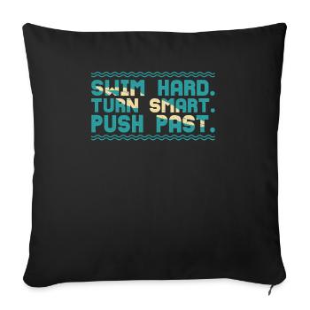 Nager fort Tournez intelligemment et repoussez - Housse de coussin décorative 45 x 45 cm - noir - Devant