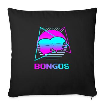 Retro Vintage Classic Bongos Player Instrument - Sofa pillowcase 17,3'' x 17,3'' (45 x 45 cm) - black - Front
