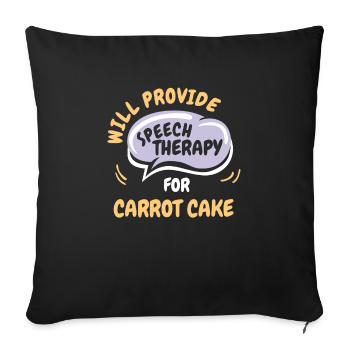 Fournir une orthophonie pour le gâteau aux carottes drôle - Housse de coussin décorative 45 x 45 cm - noir - Devant