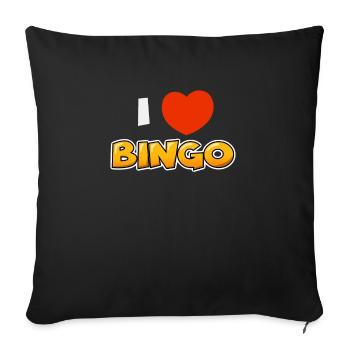Tenue de jeu de bingo J’adore Bingo - Housse de coussin décorative 45 x 45 cm - noir - Devant