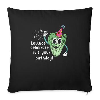 Vegan Lettuce Birthday Greeting Natal Day - Sofa pillowcase 17,3'' x 17,3'' (45 x 45 cm) - black - Front