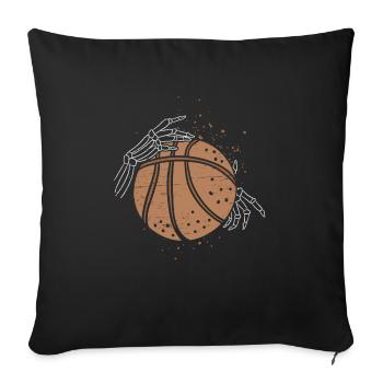 Skeleton Hand Basketball Skelatal Bones Spooky - Housse de coussin décorative 45 x 45 cm - noir - Devant