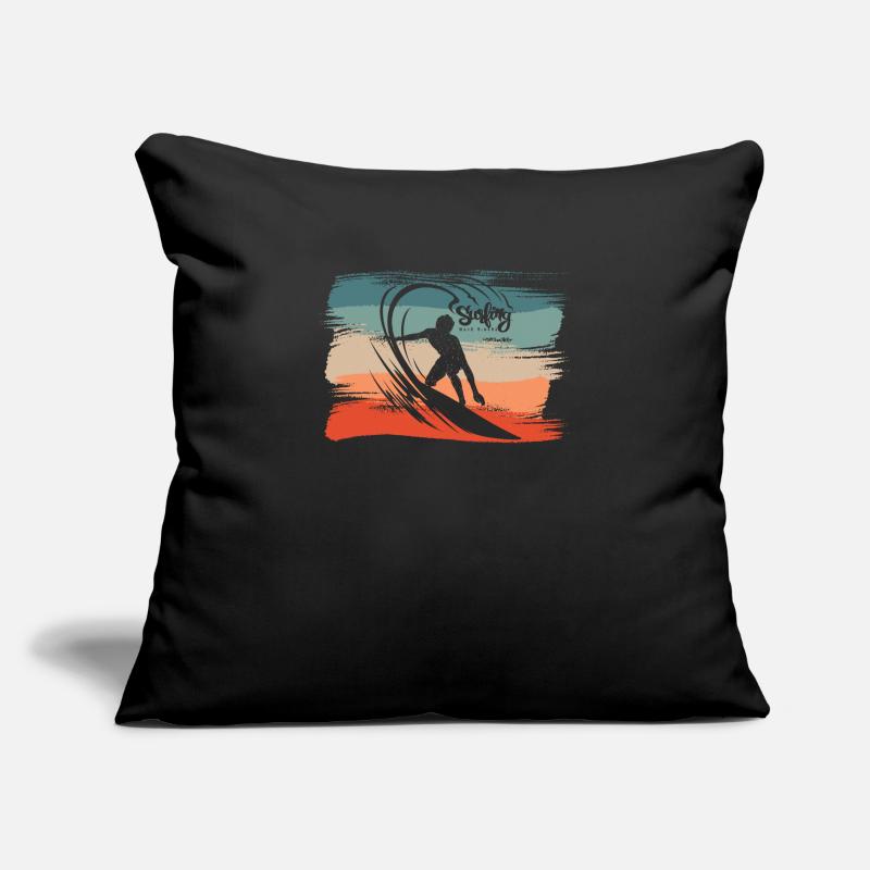 Surf Plage Surfer Planche Surf Housse de coussin décorative 45 x 45 cm