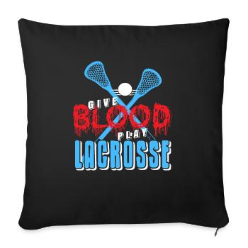 Retro Give Blood Play Lacrosse Awesome T-Shirt - Sofa pillowcase 17,3'' x 17,3'' (45 x 45 cm) - black - Front