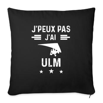 motorisé je peux pas j'ai ulm - Housse de coussin décorative 45 x 45 cm - noir - Devant