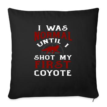 Coyote Chasse Coyote Cadeau - Housse de coussin décorative 45 x 45 cm - noir - Devant