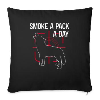 Cadeau de chasse au coyote Coyote - Housse de coussin décorative 45 x 45 cm - noir - Devant