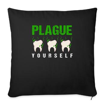 Dental Dentist Gift - Sofa pillowcase 17,3'' x 17,3'' (45 x 45 cm) - black - Front