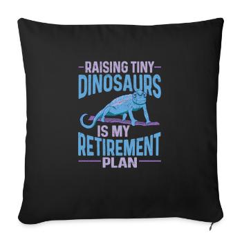 Herpétologiste des reptiles lézards caméléons - Housse de coussin décorative 45 x 45 cm - noir - Devant