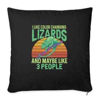 Herpétologiste des reptiles lézards caméléons - Housse de coussin décorative 45 x 45 cm - noir - Devant
