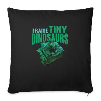 Herpétologiste des reptiles lézards caméléons - Housse de coussin décorative 45 x 45 cm - noir - Devant