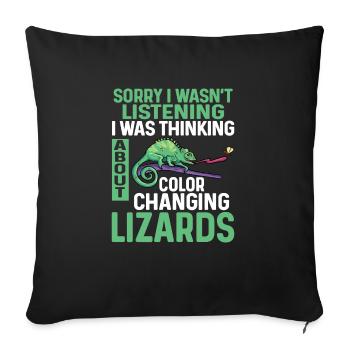 Herpétologiste des reptiles lézards caméléons - Housse de coussin décorative 45 x 45 cm - noir - Devant