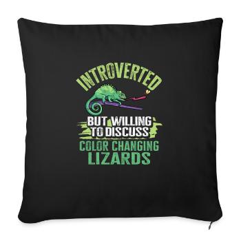 Herpétologiste des reptiles lézards caméléons - Housse de coussin décorative 45 x 45 cm - noir - Devant