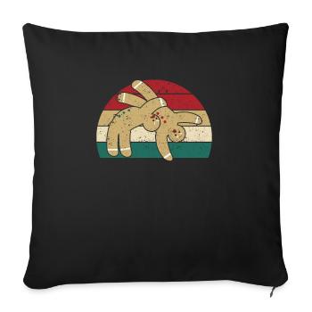 Gingerbread Man Cookie Christmas Funny Fight - Sofa pillowcase 17,3'' x 17,3'' (45 x 45 cm) - black - Front