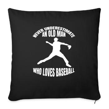 Amateur de baseball Cadeau de baseball Jeu de baseball - Housse de coussin décorative 45 x 45 cm - noir - Devant