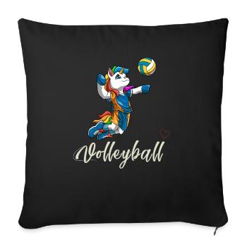 Liebe Volleyball Mädchen Junge- Niedliches - Sofakissenbezug 45 x 45 cm - Schwarz - Vorne