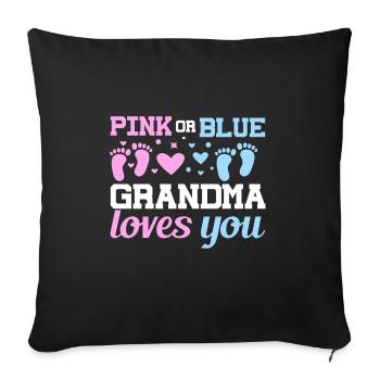 Pink or Blue Grandma Loves You Father Gender - Sofa pillowcase 17,3'' x 17,3'' (45 x 45 cm) - black - Front